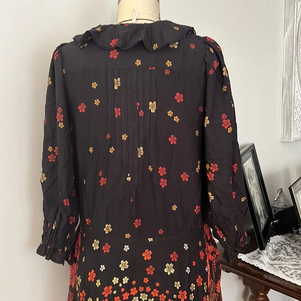 Free People Talsey Black Floral Maxi Dress Size X-Small - Picture 10 of 12